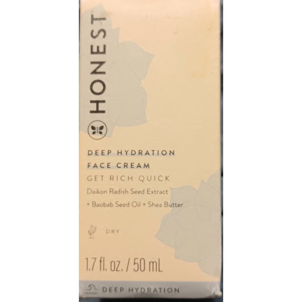 Honest Beauty Deep Hydration Face Cream Dry Skin 1.7 oz. NEW Shea Butter - Picture 1 of 3